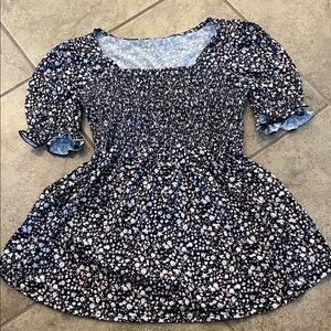 Floral Smocked Women's Tunic Top